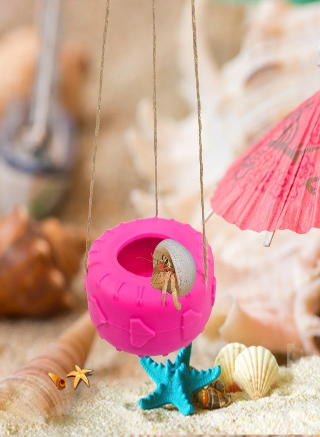 MAGNEECH Colours Hermit Crab Tire Swing,Suction Cup Hook Climbing Toy,Hermit Crab Terrarium Accessories - A Must-Have for Any Reptile Amphibian Small Aquatic Animals Lover（Pink） - Image 4
